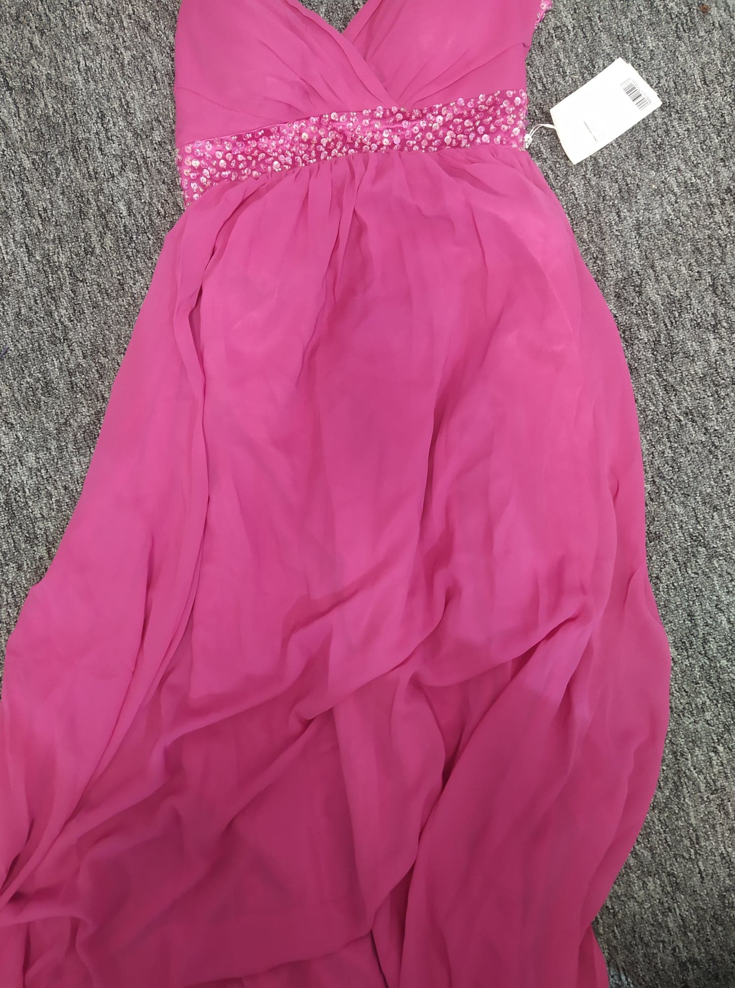 Damska maxi sukienka szyfonowa fuksja - obrazek 2