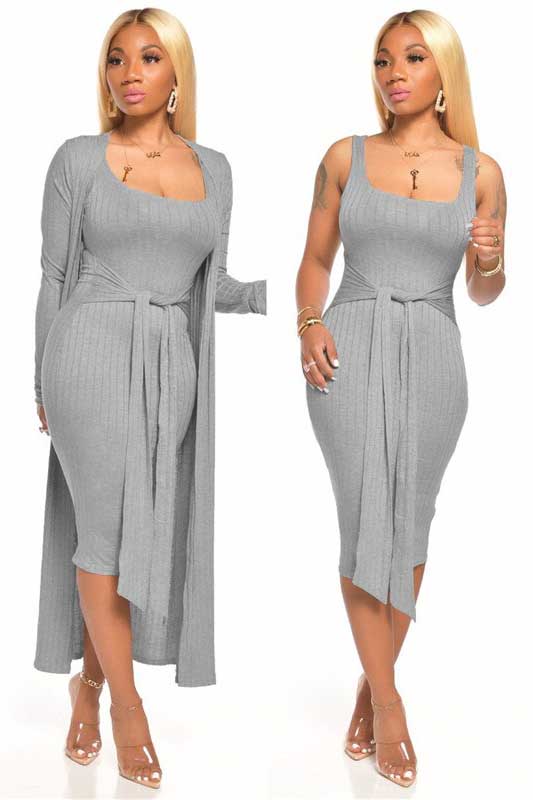 Damski przewiewny komplet szary