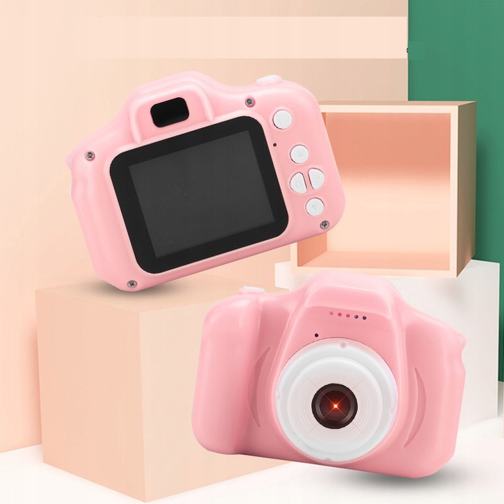Przenośna dziecięca zabawka cyfrowa kamera Różowa - obrazek 4