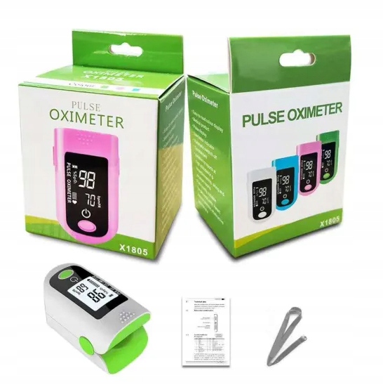 Pulsoksymetr napalcowy Oximeter X1805 ETUI GRATIS Zielony - obrazek 2