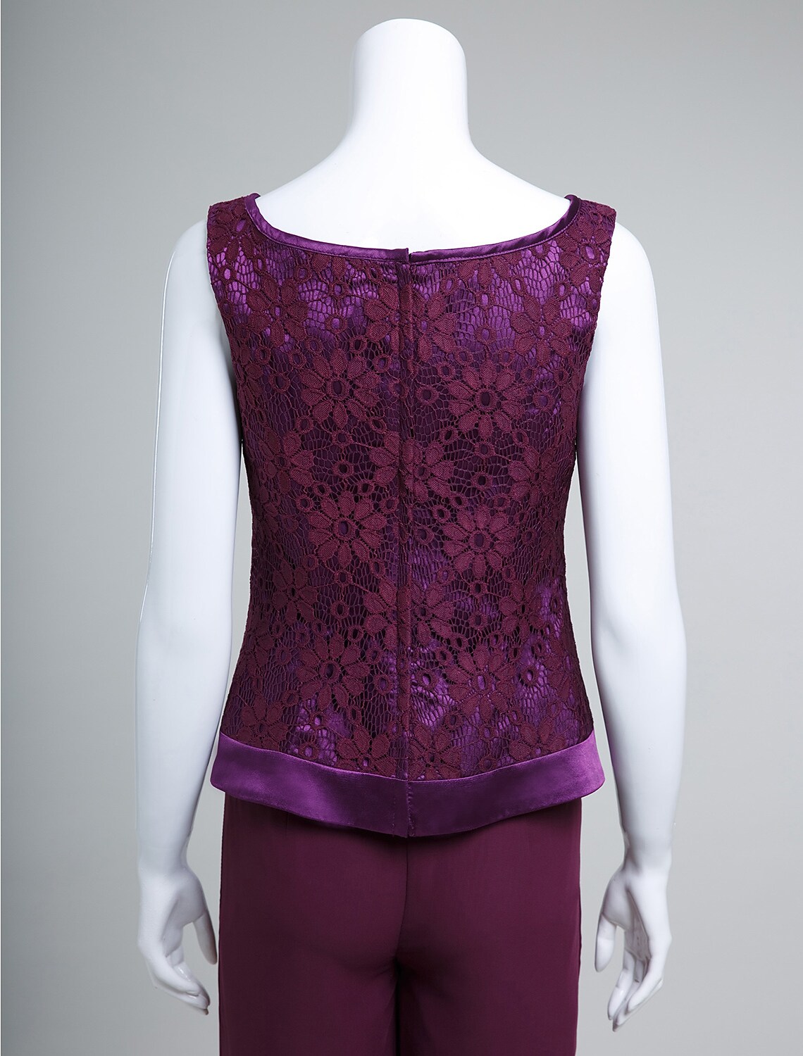 Damski 3-częściowy koronkowy komplet bordowy - obrazek 6