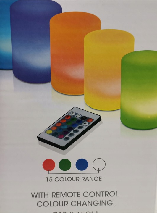 LAMPKA NOCNA LED 15 KOLORÓW + PILOT - obrazek 2
