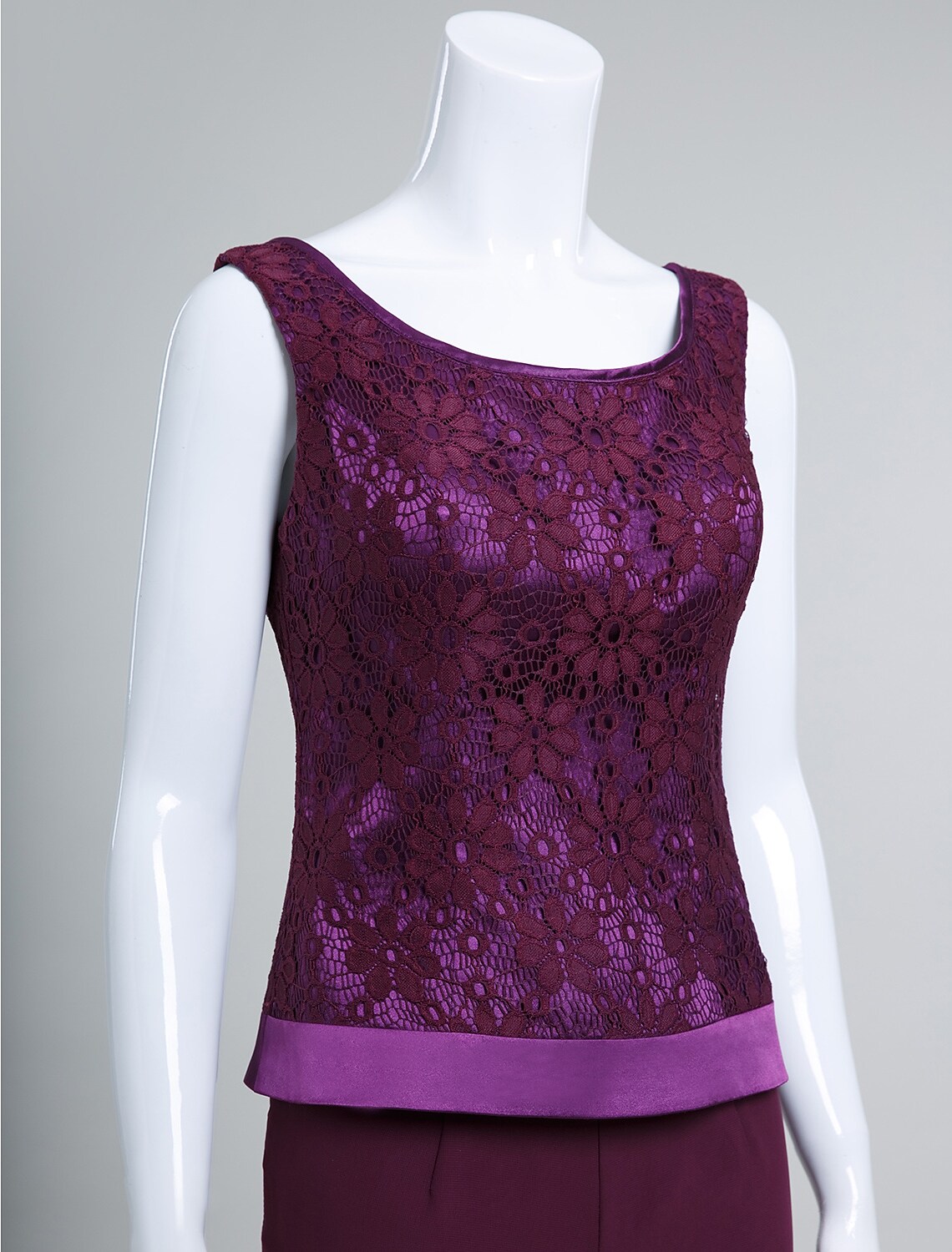 Damski 3-częściowy koronkowy komplet bordowy - obrazek 5