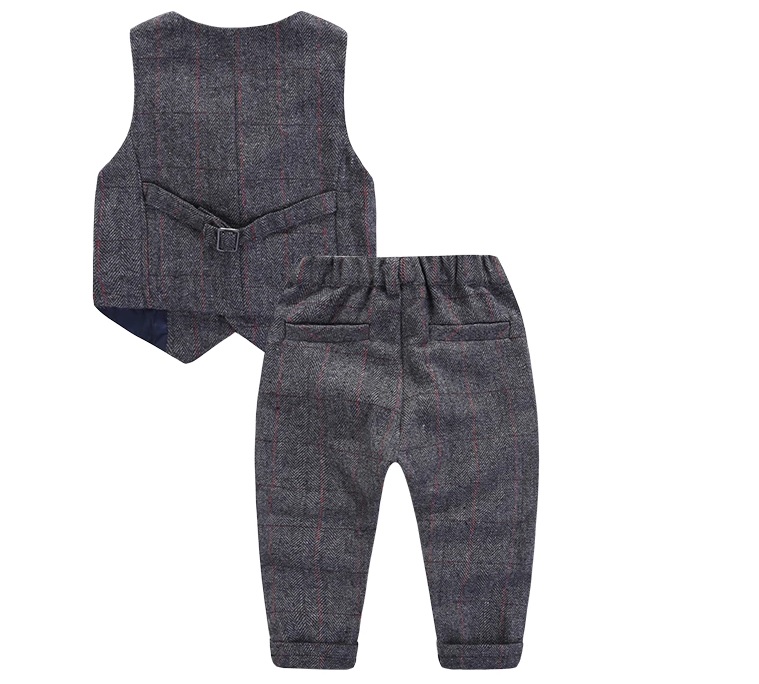 Elegancki chłopięcy komplet kamizelka + spodnie - obrazek 3