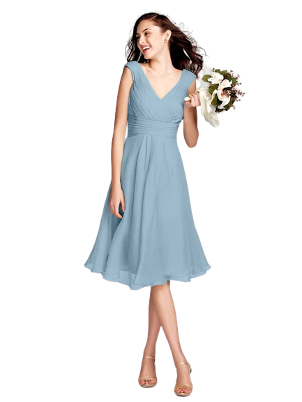 Sukienka szyfonowa dla druhny z dekoltem V SZARA !