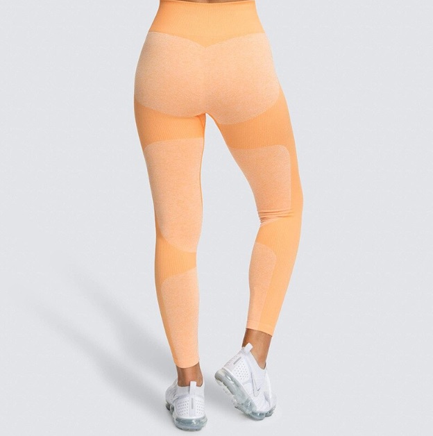 Legginsy fitness bezszwowe pomarańczowe - obrazek 3