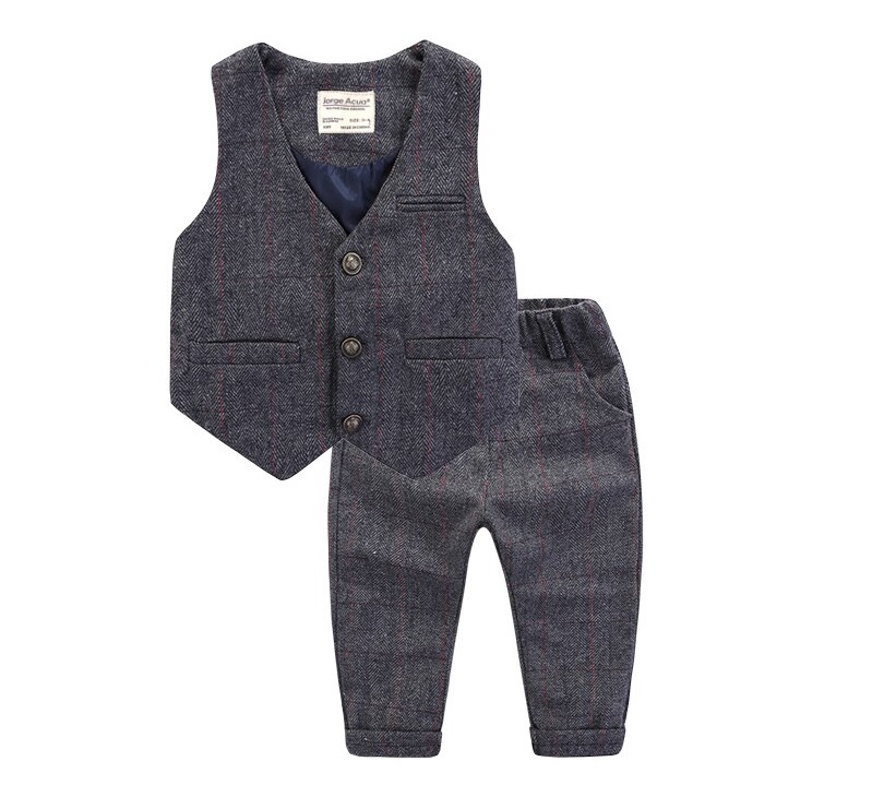 Elegancki chłopięcy komplet kamizelka + spodnie - obrazek 2
