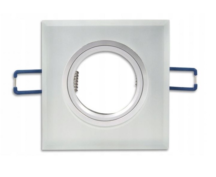 Oprawka halogenowa kwadratowa szklana do LED na 230V GU10 Worta szroniona