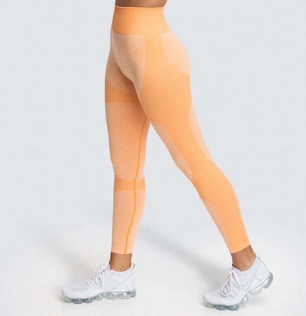 Legginsy fitness bezszwowe pomarańczowe - obrazek 4