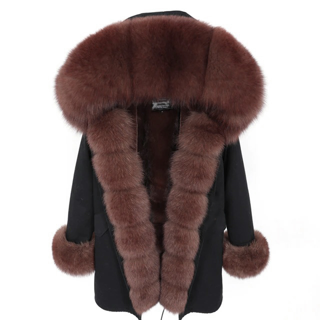 Damska parka 3w1 z odpinaną futrzaną podszewką