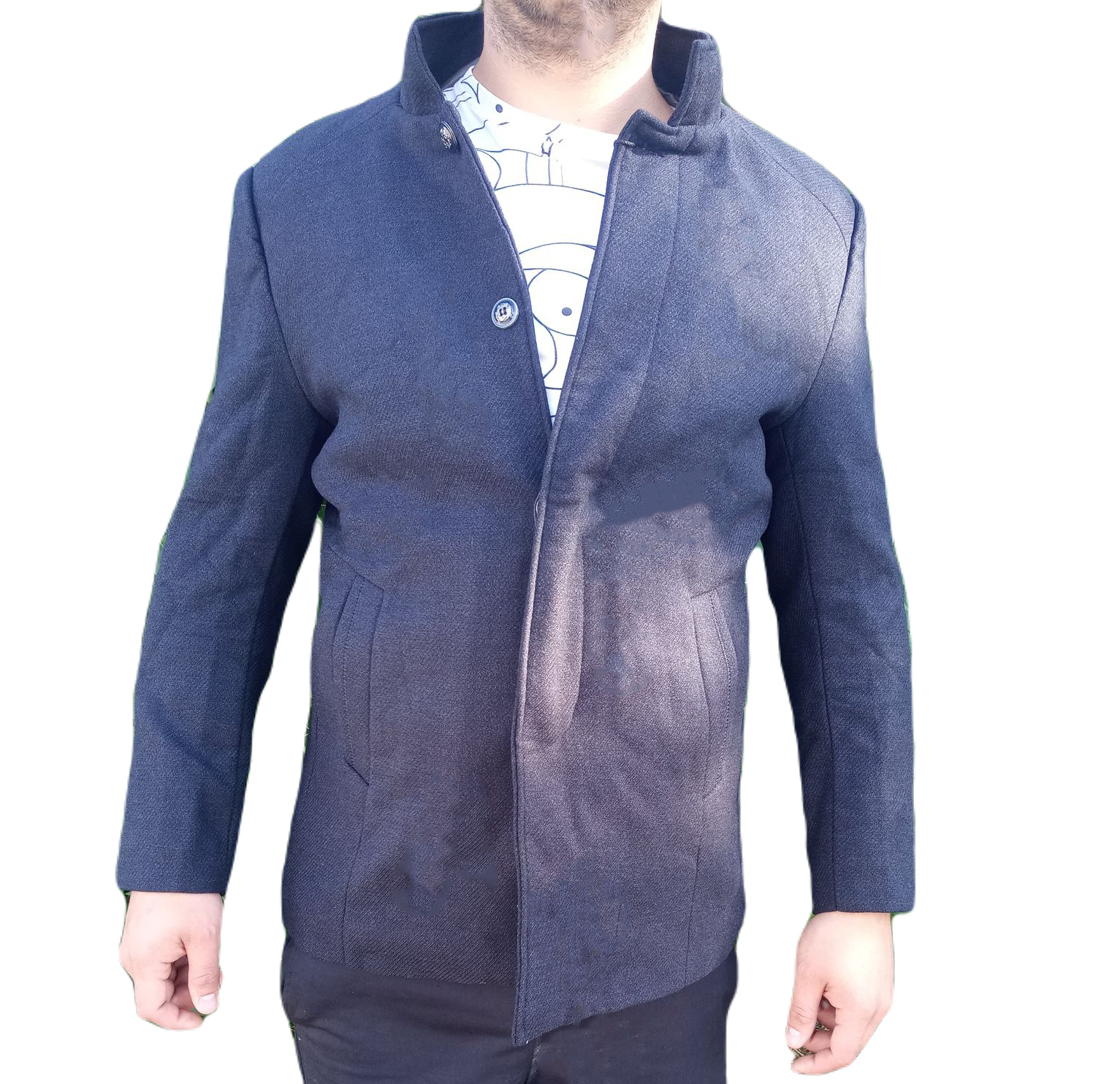 Męski ocieplany płaszcz w stylu CASUAL