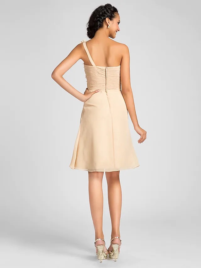 Ołówkowa sukienka dla druhny na jedno ramię w kolorze Perłowa Róż ! - obrazek 3