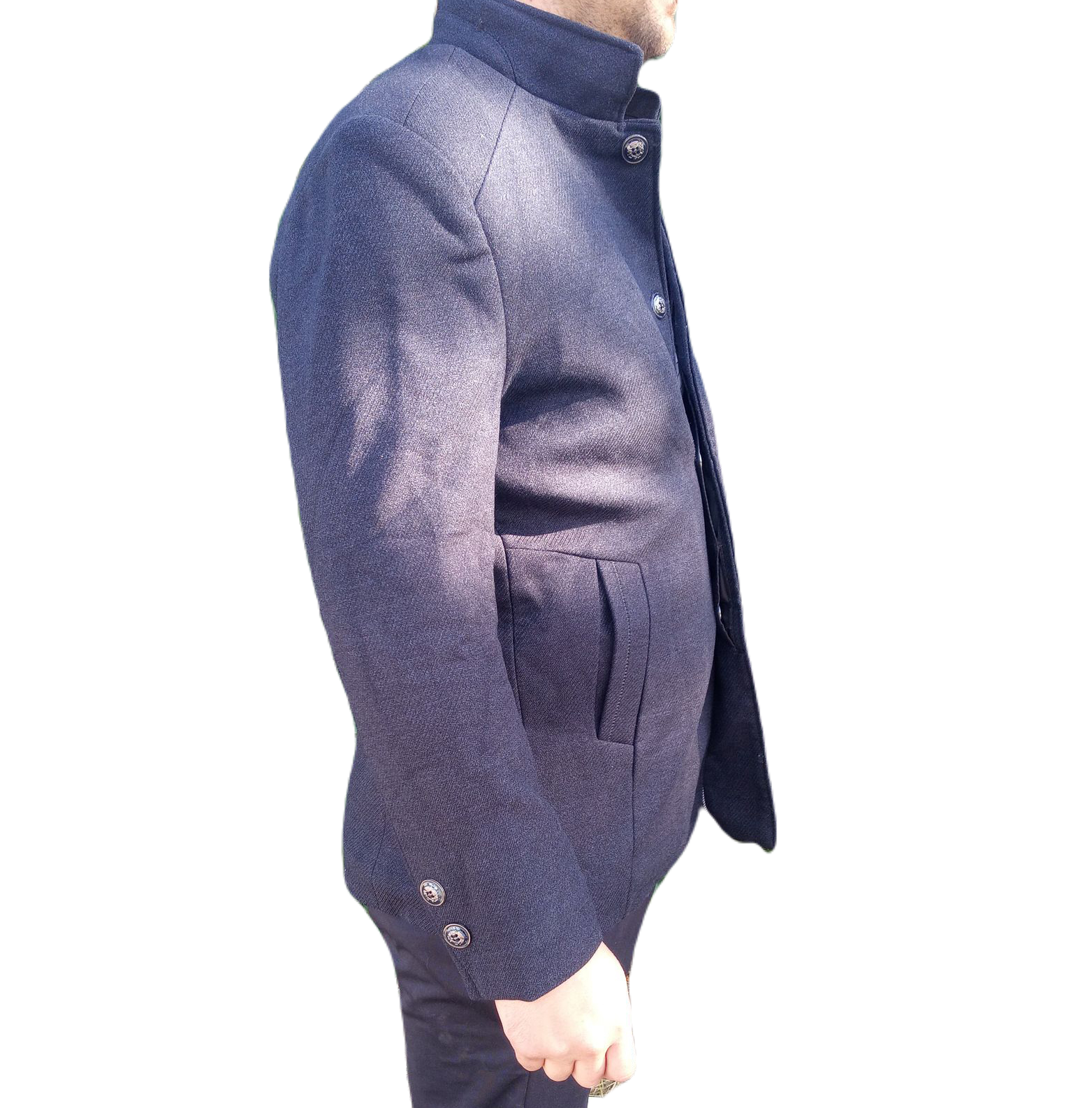 Męski ocieplany płaszcz w stylu CASUAL - obrazek 2