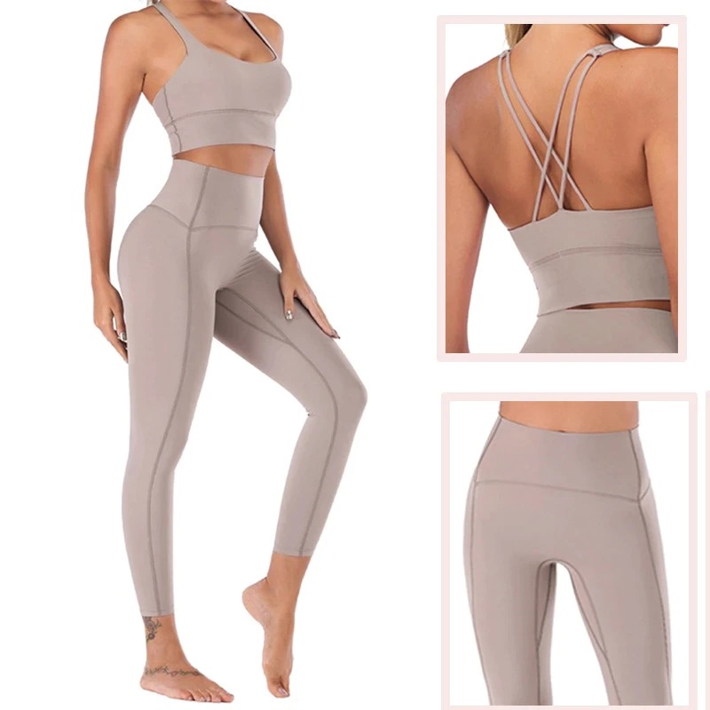 Komplet damski fitness top + legginsy - obrazek 2
