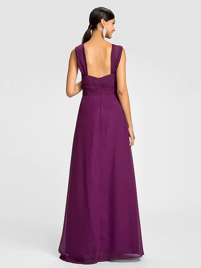 Damska maxi sukienka szyfonowa róż - obrazek 3