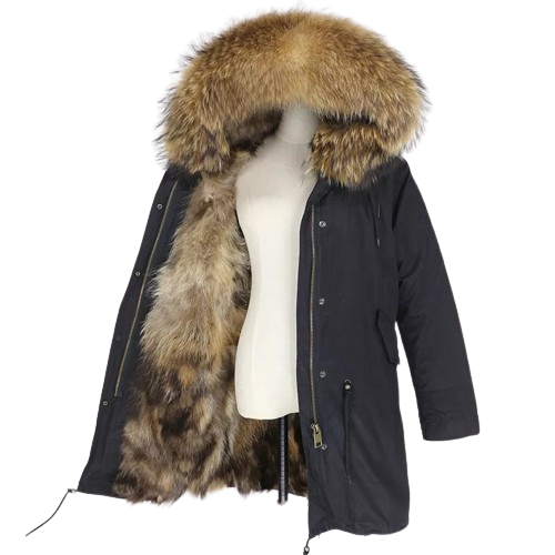 Damska ZIMOWA kurtka z futrem 2w1