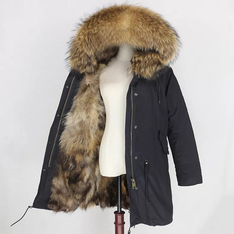 Damska ZIMOWA kurtka z futrem 2w1 - obrazek 2