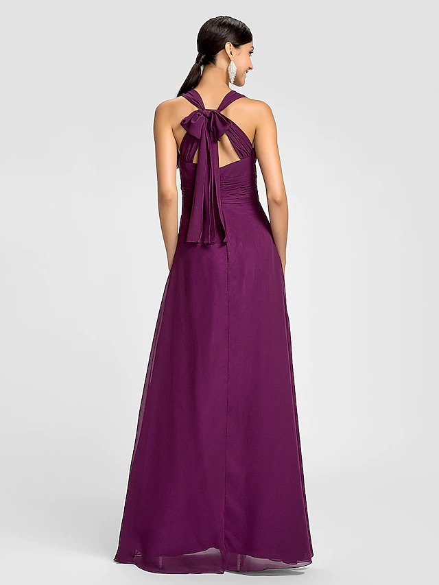 Damska maxi sukienka szyfonowa róż - obrazek 2