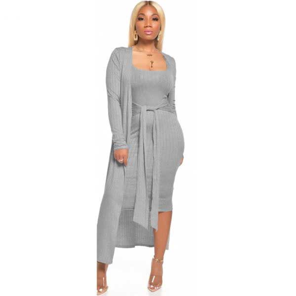 Damski przewiewny komplet szary - obrazek 2