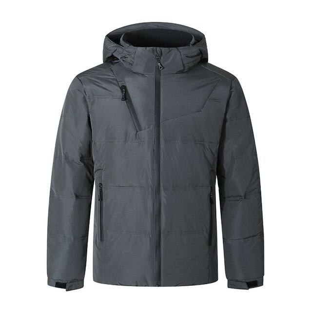 Męska puchowa kurtka zimowa z kapturem