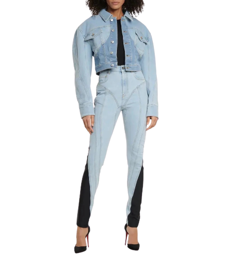 Damskie proste spodnie jeansowe elastyczne