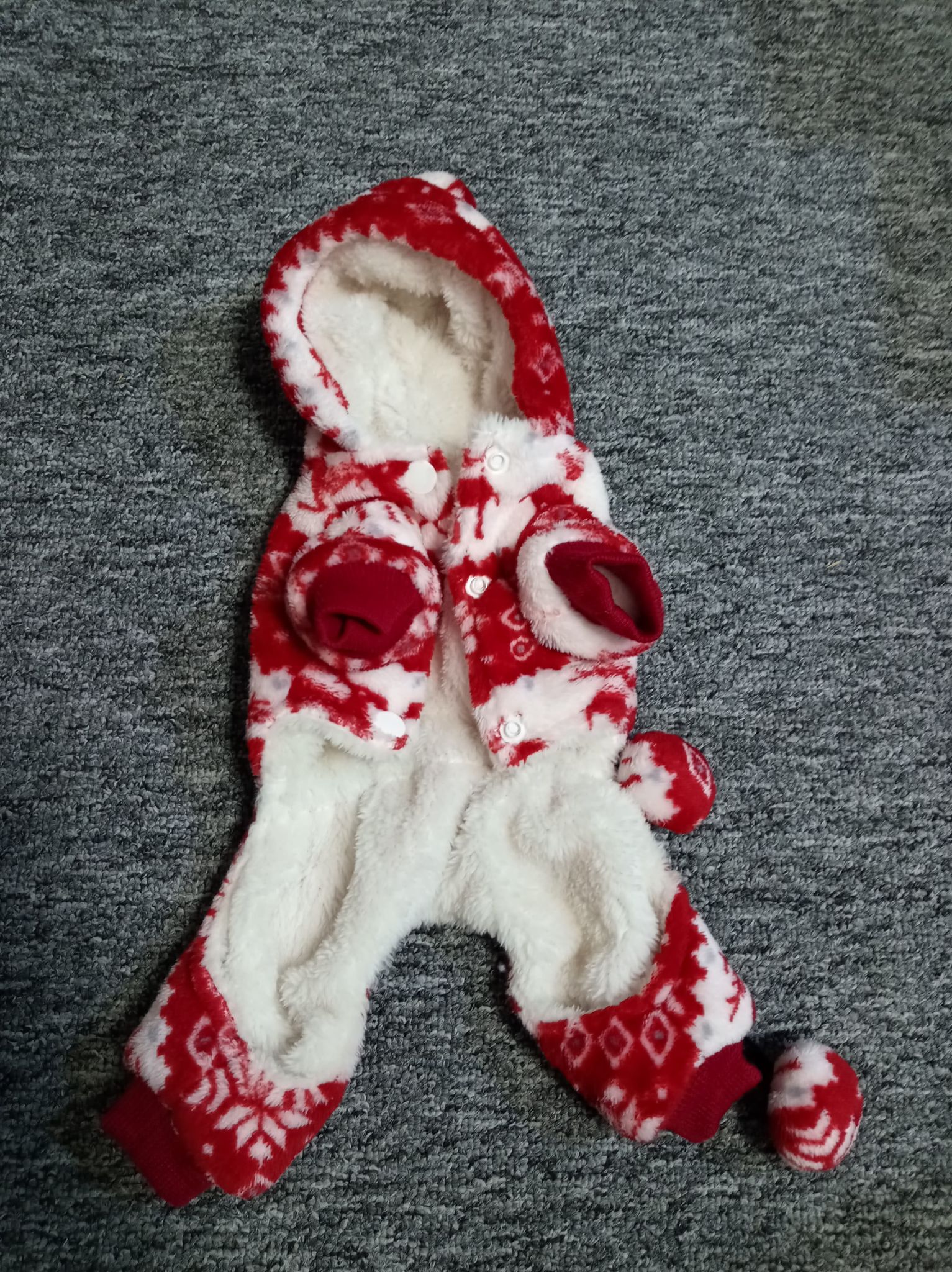 Polarowy kombinezon dla małego psa z kapturem - obrazek 2