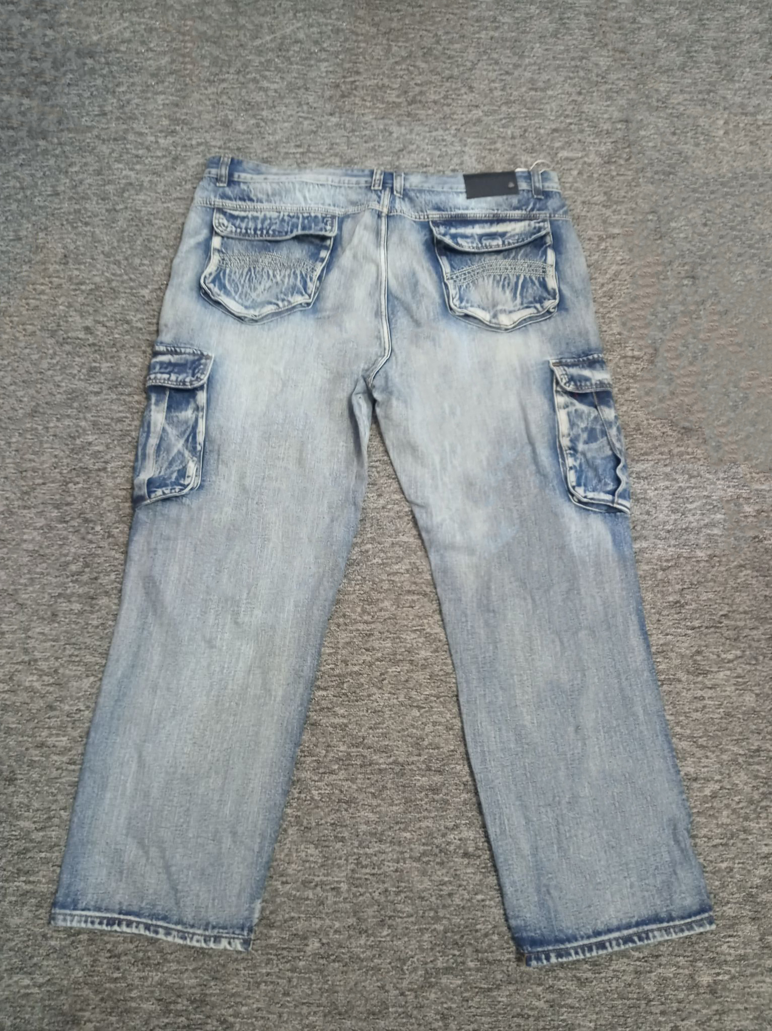 Męskie spodnie jeans z kieszeniami plus size - obrazek 2