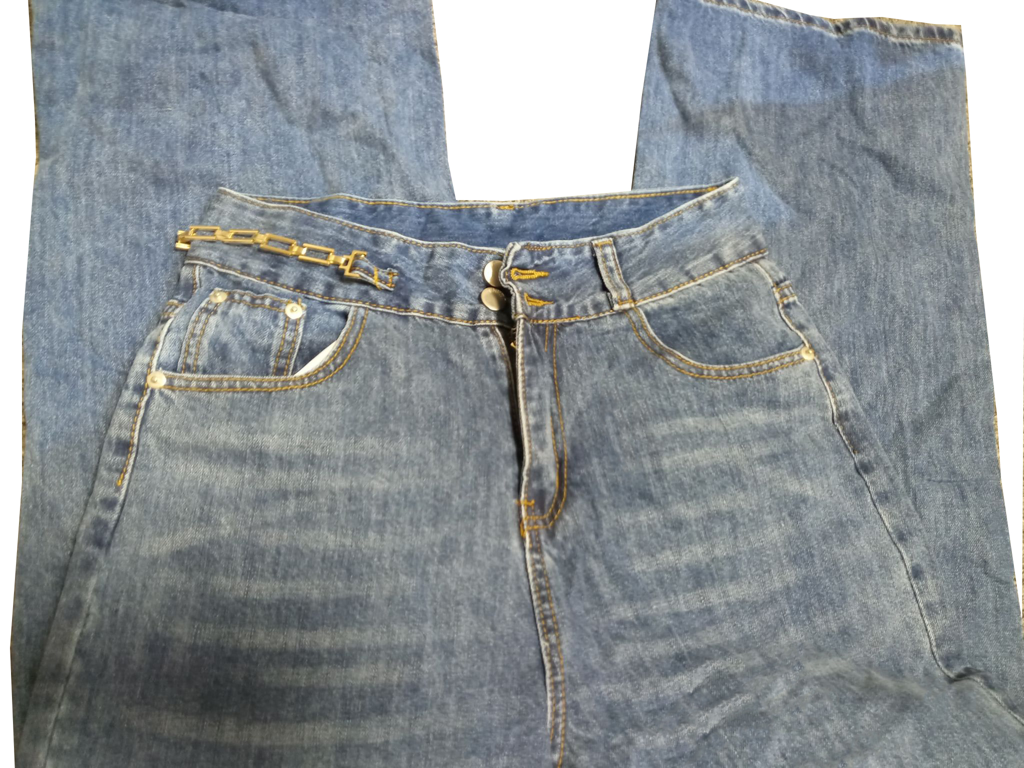 Damskie jeansy z wysokim stanem - obrazek 2