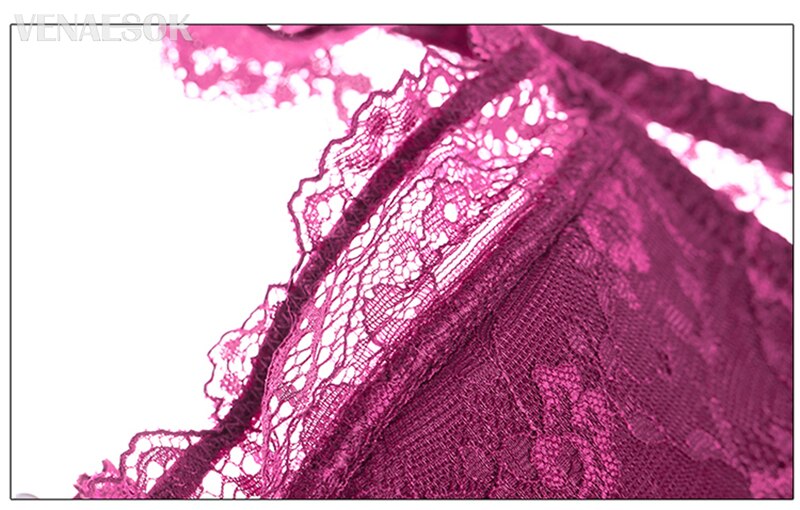 Seksowna prześwitująca koronkowa bielizna Biustonosz+Figi - obrazek 3