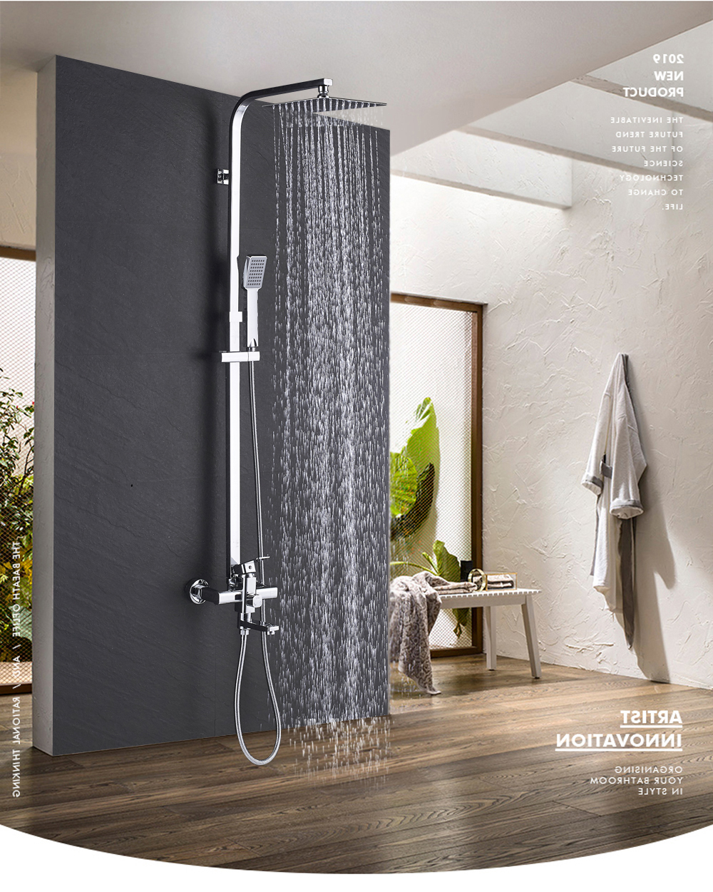 Zestaw prysznicowy z deszczownicą Chrom - obrazek 3