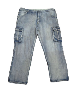 Męskie spodnie jeans z kieszeniami plus size