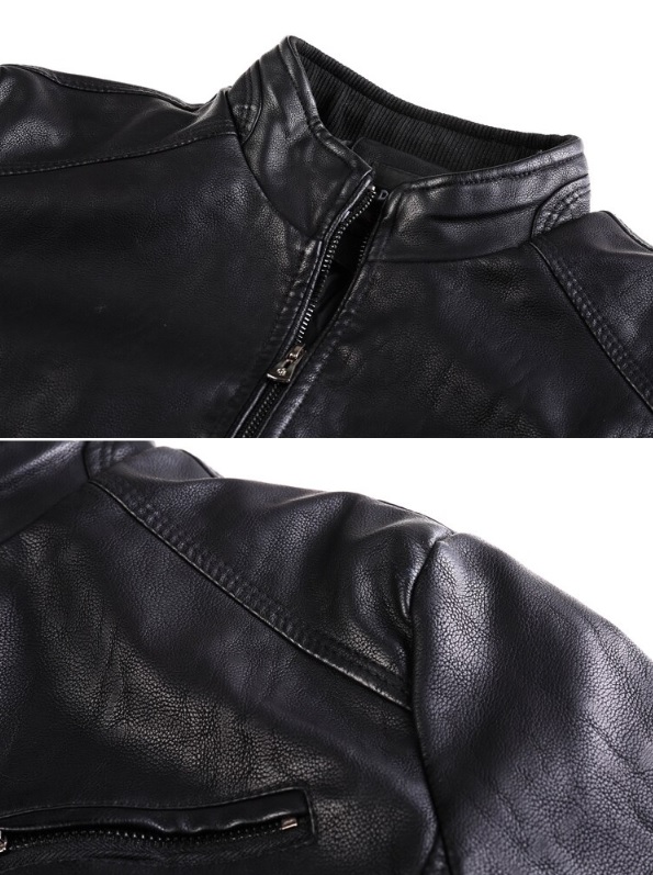 Męska ramoneska ze skóry ekologicznej - obrazek 3