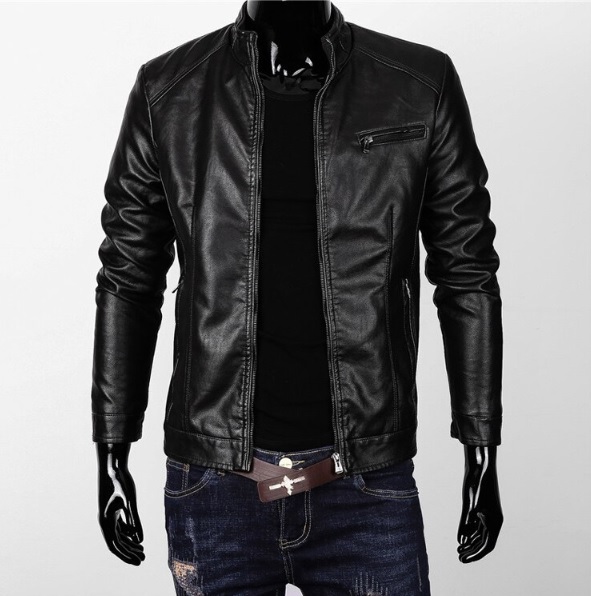 Męska ramoneska ze skóry ekologicznej - obrazek 2