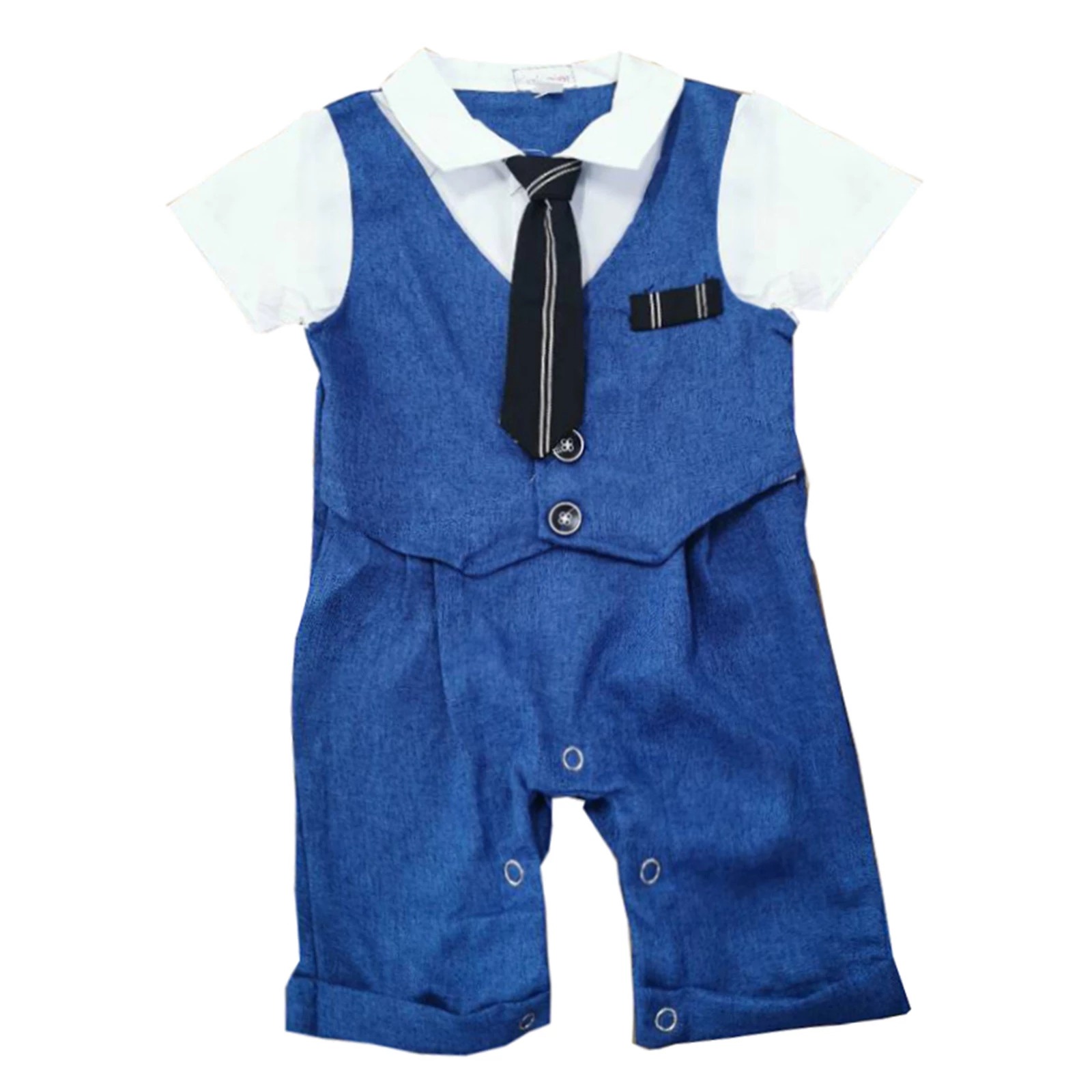 Elegancki pajacyk niemowlęcy z krawatem