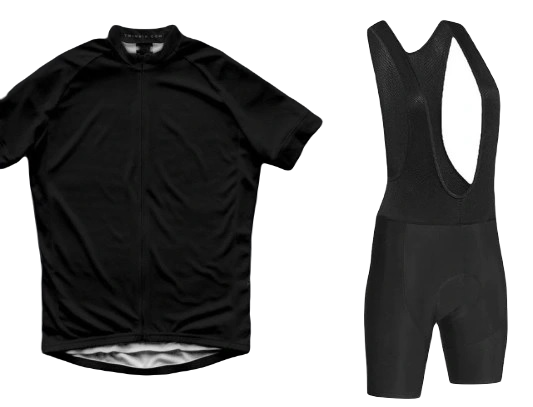 Letni komplet rowerowy koszulka + szorty z szelkami