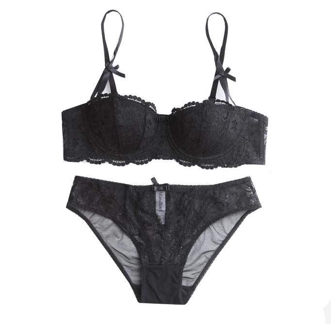 Seksowna prześwitująca koronkowa bielizna Biustonosz+Figi
