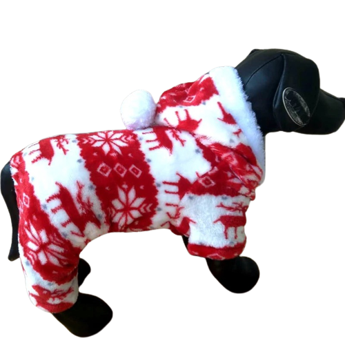 Polarowy kombinezon dla małego psa z kapturem