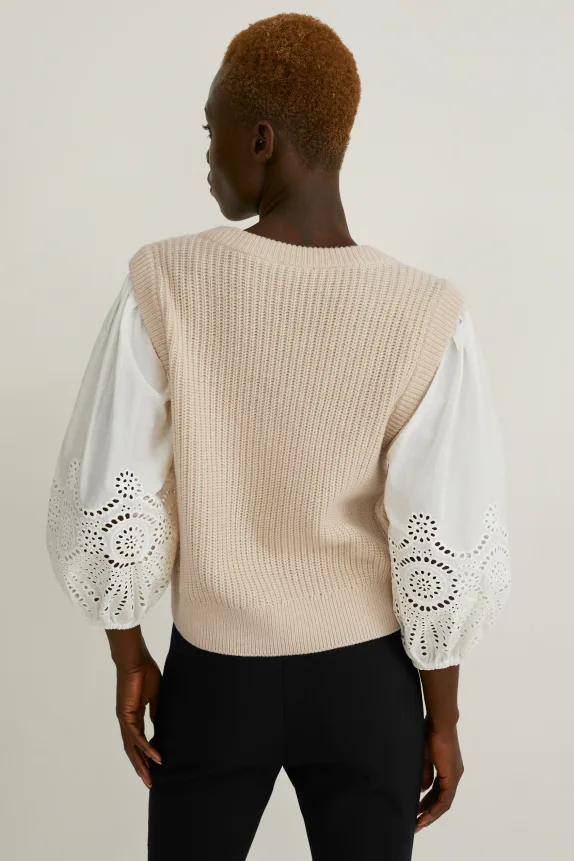 Damski sweter bez rękawów ODZIEŻ1093 - obrazek 3