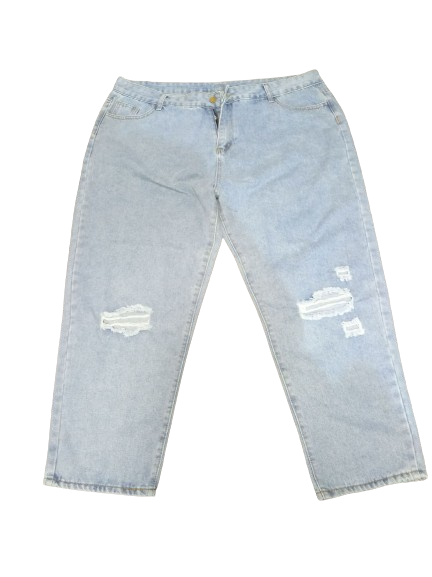 Damskie spodnie jeansowe mom fit plus size