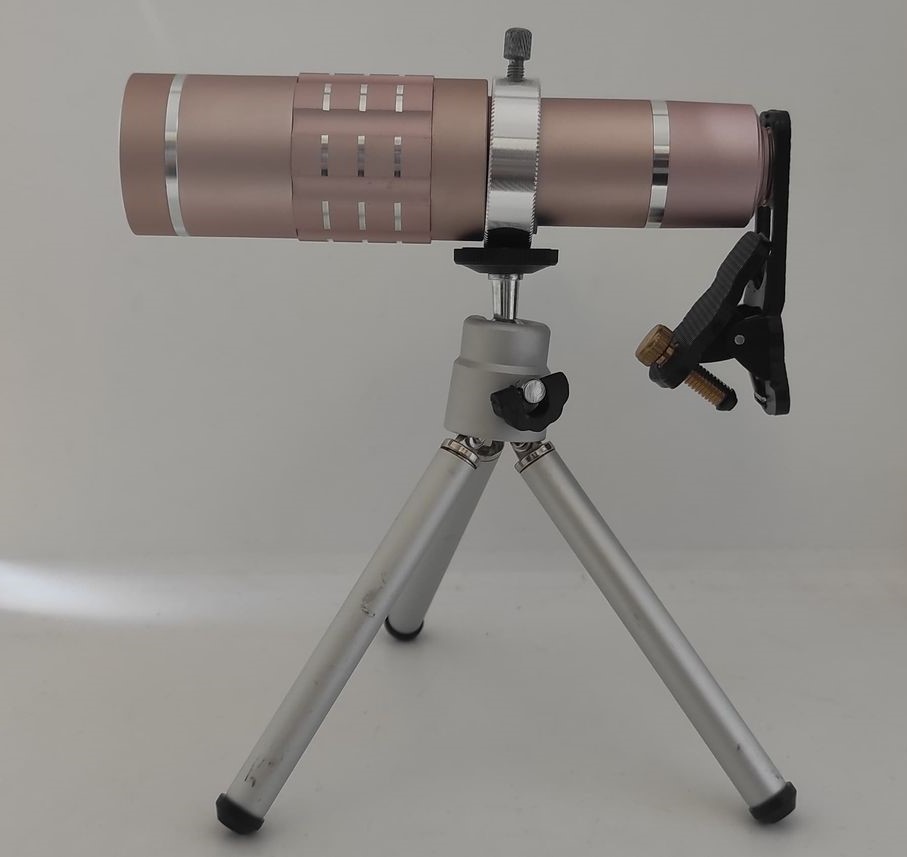 Teleobiektyw do telefonu ze statywem - Różowy - obrazek 2