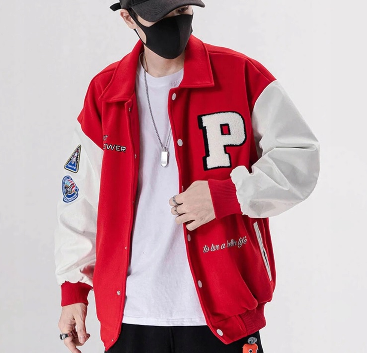 Męska bejsbolówka z naszywkami STREETWEAR KURTKA328 - obrazek 3