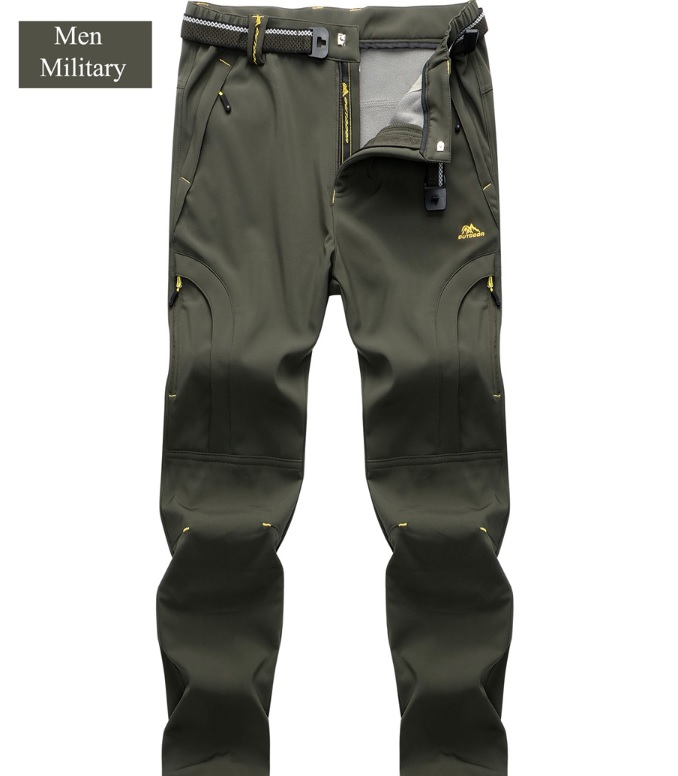 Ocieplane męskie spodnie trekkingowe szare - obrazek 2