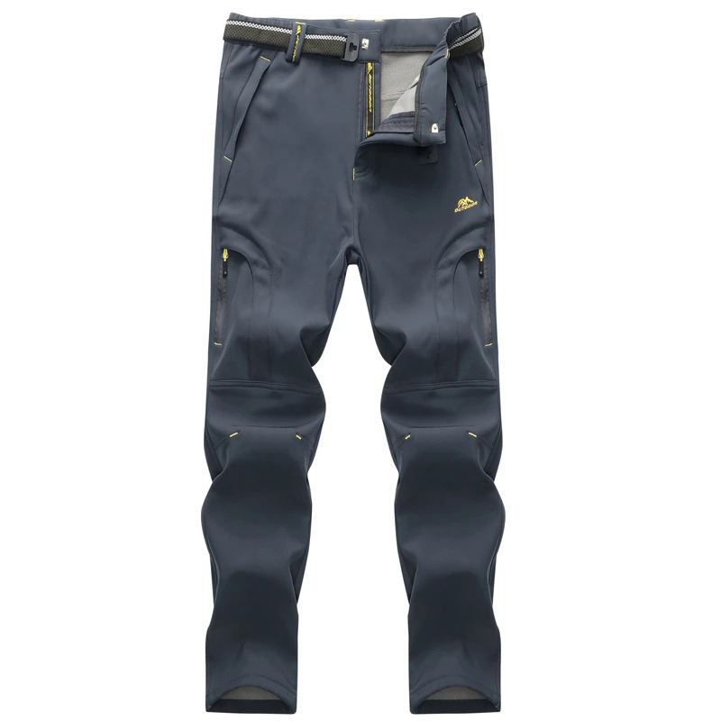 Ocieplane męskie spodnie trekkingowe szare