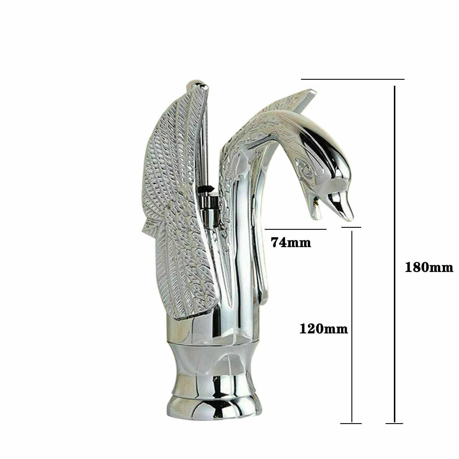 Bateria umywalkowa srebrna 18cm ŁABĘDŹ - obrazek 4