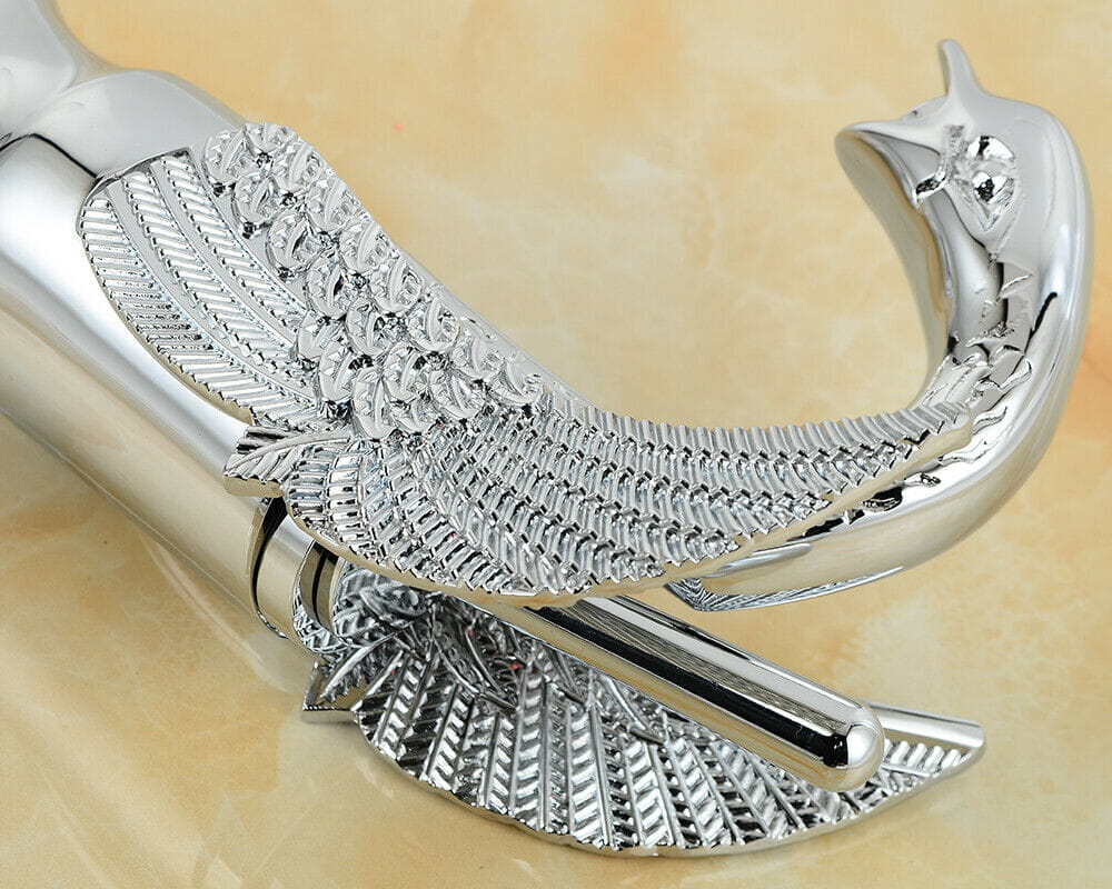 Bateria umywalkowa srebrna 18cm ŁABĘDŹ - obrazek 6