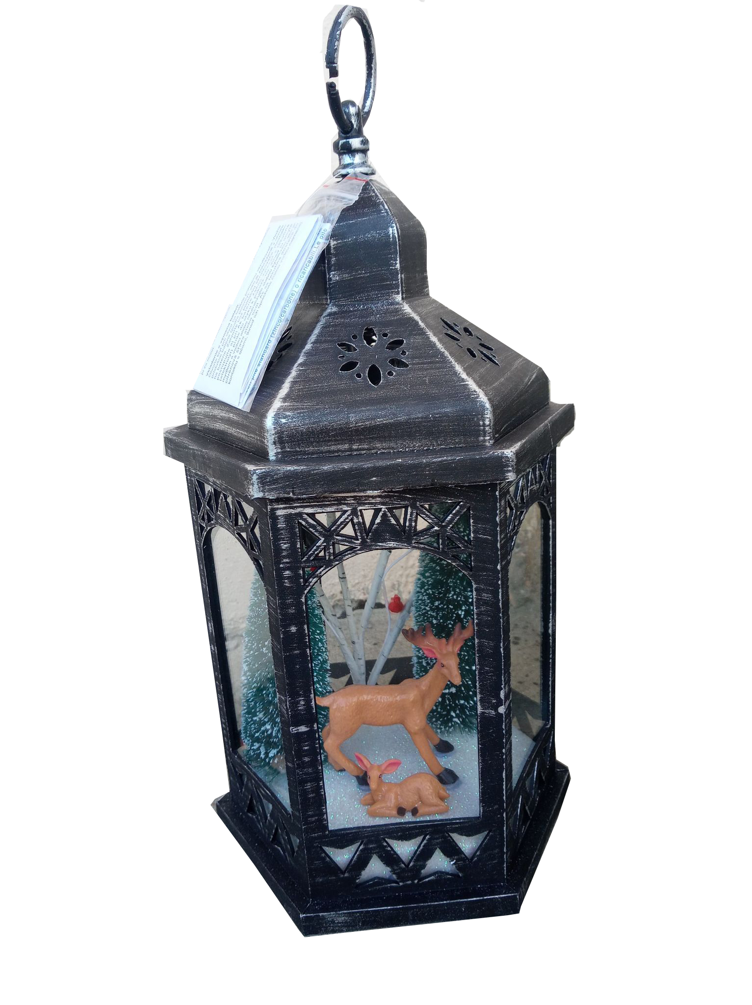 Latarenka lampion LED Sarna śnieg