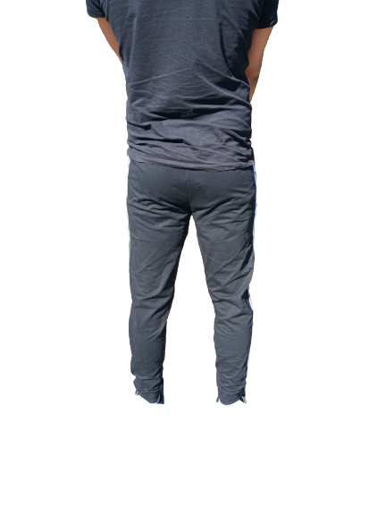 Dresowe spodnie męskie z lampasami HMIYA - obrazek 2