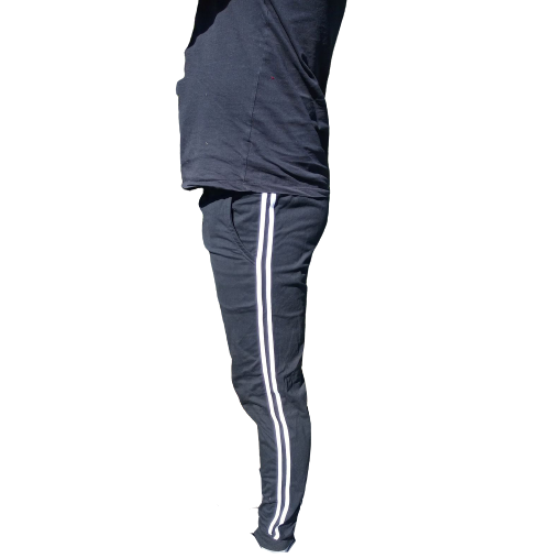 Dresowe spodnie męskie z lampasami HMIYA - obrazek 3