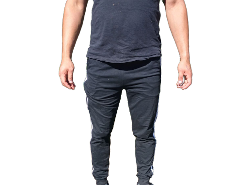 Dresowe spodnie męskie z lampasami HMIYA - obrazek 4