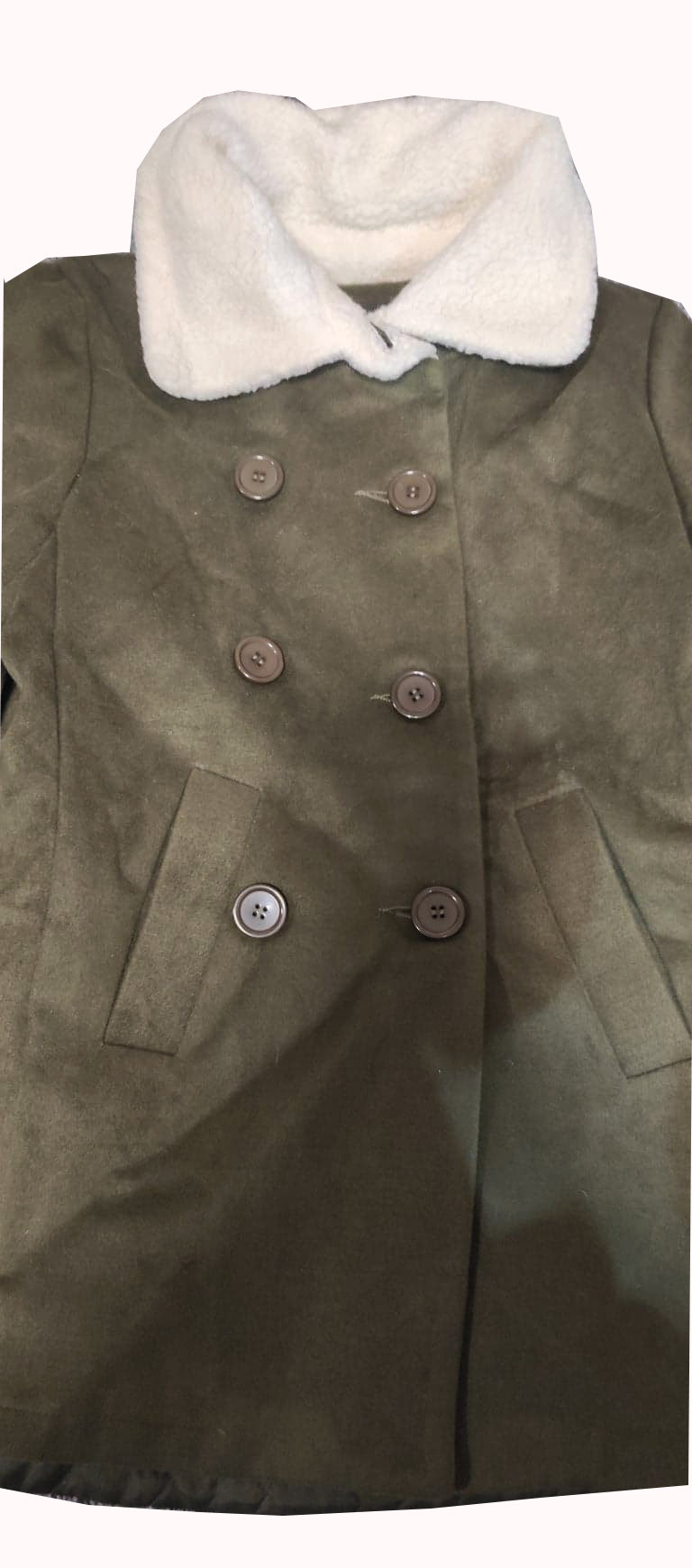 Damski płaszczyk z kożuchowym kołnierzem - obrazek 2